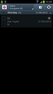 Press the required email message to read it.