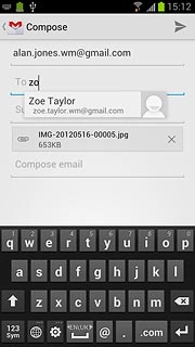 Press the required contact.Write subject and text for your email message.