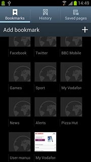 Press the required bookmark.