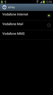 Press the field next to Vodafone Internet to fill in the field.