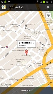 Press the information field above the destination.