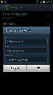Press Old password and key in your current barring password (default is 0000).
