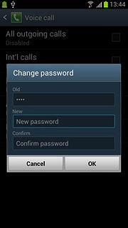 Press New password and key in a new barring password.