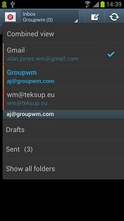 Press the required email account.