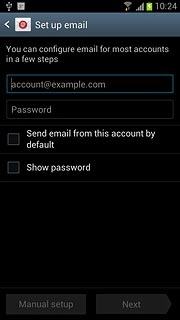 Press account@example.com and key in your email address.