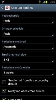 Press the drop down list below Peak schedule and Off-peak schedule.