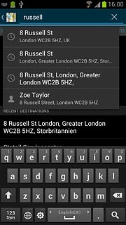 Key in the required destination and press the search icon.