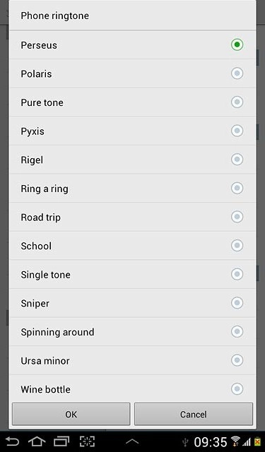 Once you've found a ring tone you like, press OK.