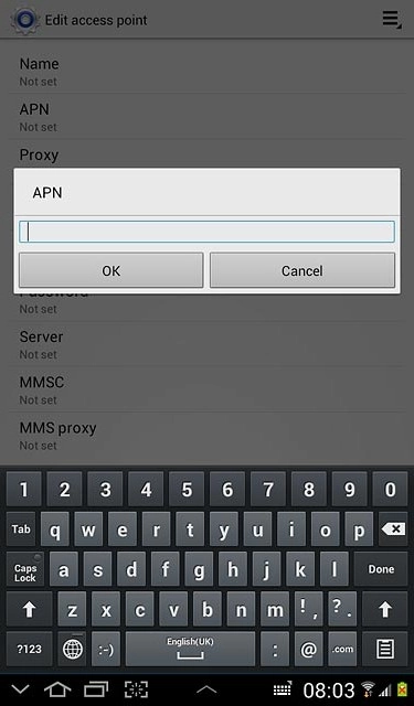 Key in live.vodafone.com and press OK.