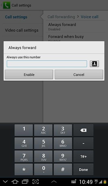 Key in +61414121121 and press Enable.