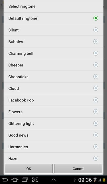 Once you've found a message tone you like, press OK.