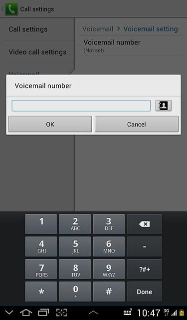 Key in +61414121121 and press OK.