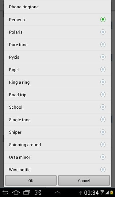 Press the different ring tones to listen to them.
