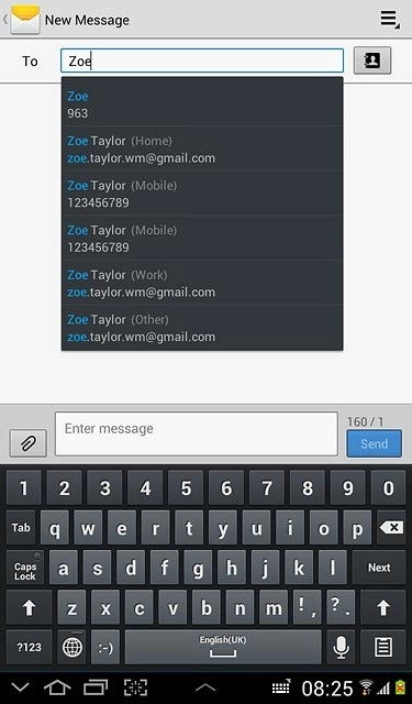 Key in the first letters of the required contact.Matching contacts are displayed.Press the required contact.