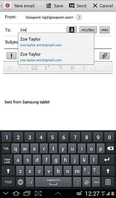 Key in the first letters of the required contact.Matching contacts are displayed.Press the required contact.Repeat the procedure to add more recipients.