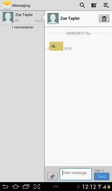 Press and hold the required text message until a pop-up menu is displayed.