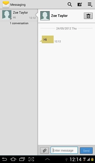 Press and hold the required text message until a pop-up menu is displayed.