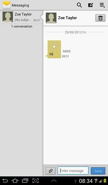 Press and hold the required picture message until a pop-up menu is displayed.