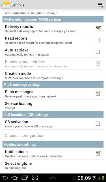 When the box next to the menu item is ticked (V), the function is turned on.