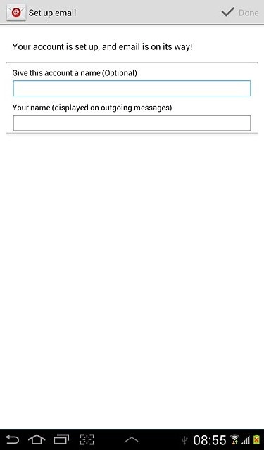 Press the field below Give this account a name (Optional) and key in the required name.