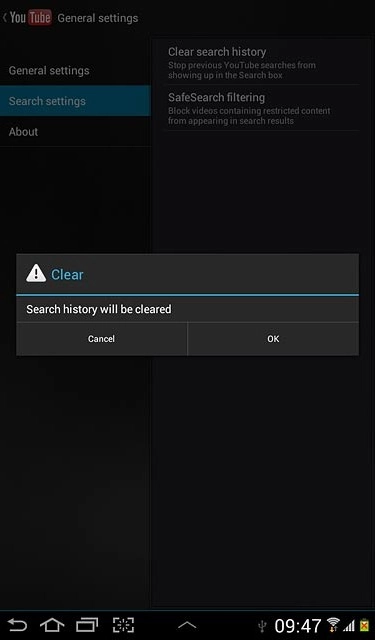 Press OK to confirm.
