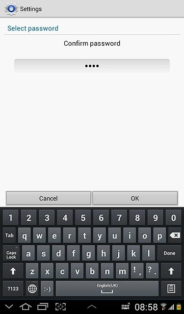 Key in the lock code again and press OK.