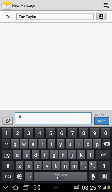 Press the attachment icon.Choose one of the following options:Insert picture, go to 4a.Insert video clip, go to 4b.Insert audio file, go to 4c.