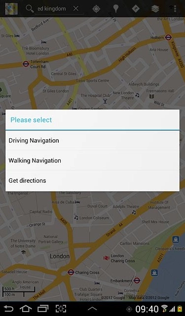 Press Get directions.