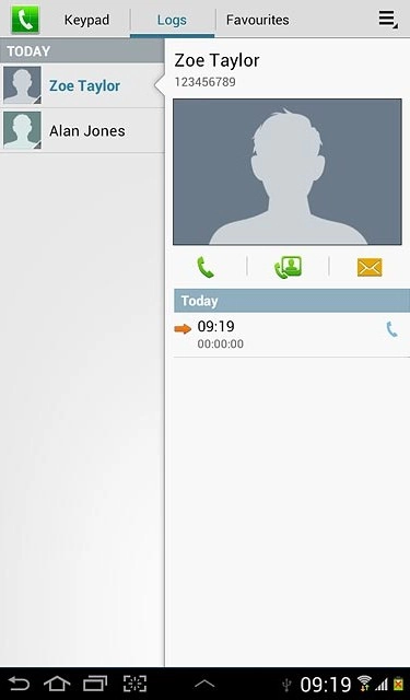 Press the call icon.