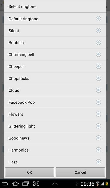 Press the different message tones to listen to them.