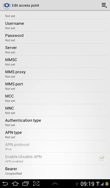 Press the settings icon.
