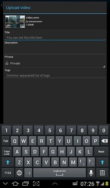 Press You can set the title here and key in text for the video clip.