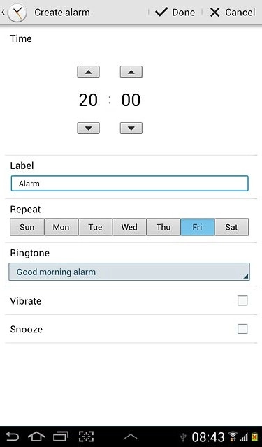 Press Vibrate to turn vibration on or off.