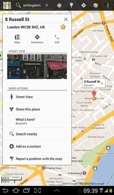 Press the return icon to return to map view.