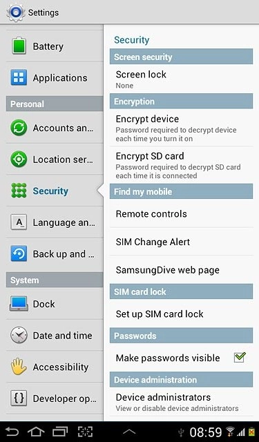 Press the home icon to return to standby mode.