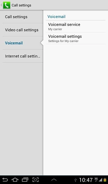 Press Voicemail settings.