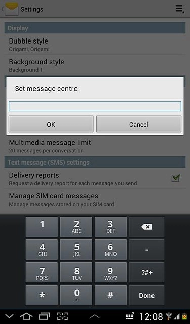 Key in +61415011501 and press OK.