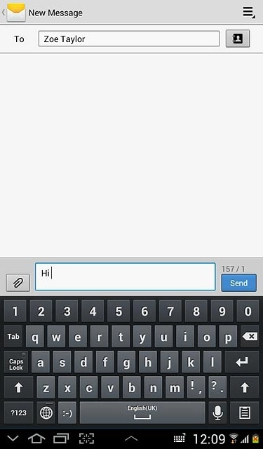 Press Send when you've written your text message.
