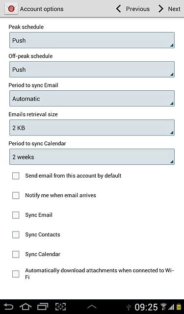 Press the drop down list below Peak schedule and Off-peak schedule.
