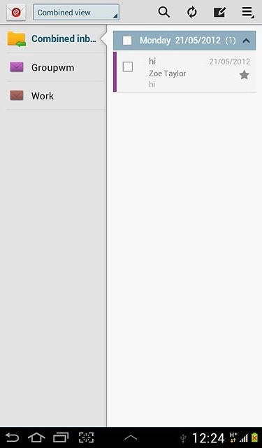 Press the name of the email account.