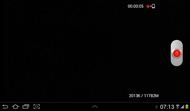 Press the record icon to stop the video recorder.The video clip is automatically saved.