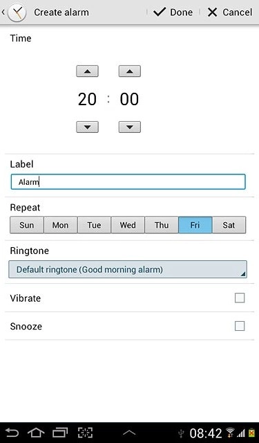 When a day is displayed in blue, it's selected.