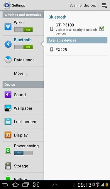 Press the settings icon.