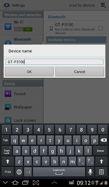 Key in the required name and press OK.