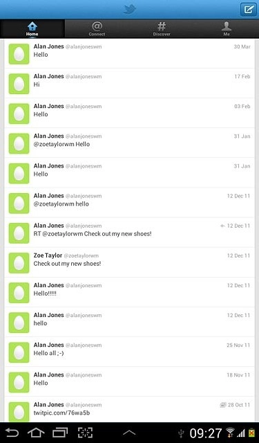 Press the new status update icon.