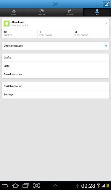 Press Direct messages.