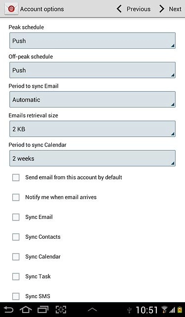 Press the drop down list below Emails retrieval size.