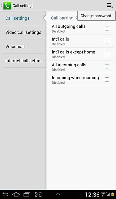Press Change password.