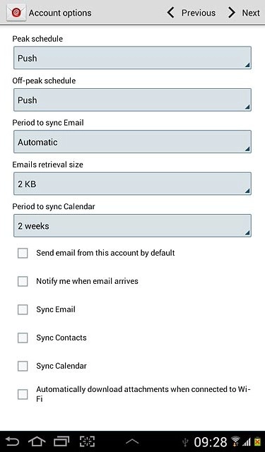 Press Automatically download attachments when connected to Wi-Fi to turn the function on or off.