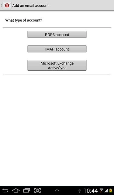 Press Microsoft Exchange ActiveSync.
